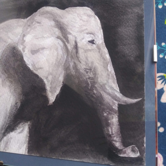 Original Watercolor Painting Elephant Wall Art Watercolors - Picture 12 of 13